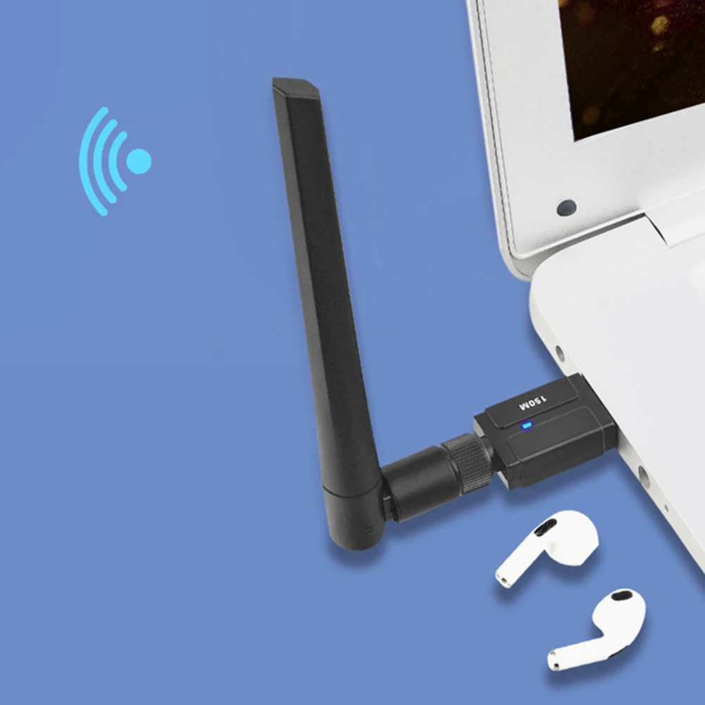 150M 長距離 USB BT ドングルは Win11/10/8.1/7 ワイヤレス BT トランスミッターレシーバーをサポート PC マウスキーボードヘッドフォンスピーカー用