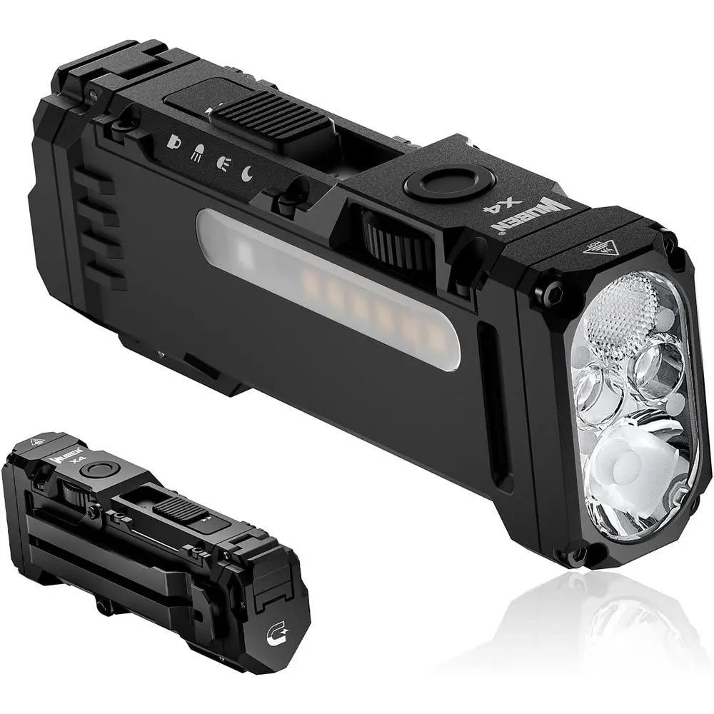 

Перезаряжаемый EDC-фонарь с RGB-подсветкой, мини-фонарь 1500 люмен с тактическим переключателем и магнитом, портативный фонарь IP68 с креплением на ключи