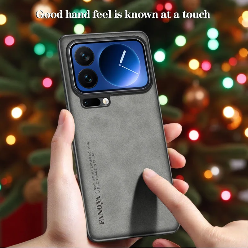 Capa para Xiaomi 18 Pro 17 Max, Capa de Telefone de Couro de Ovelha Luxuosa para Xiaomi 17T Pro 17 Max 18, Bumper de TPU à Prova de Choque