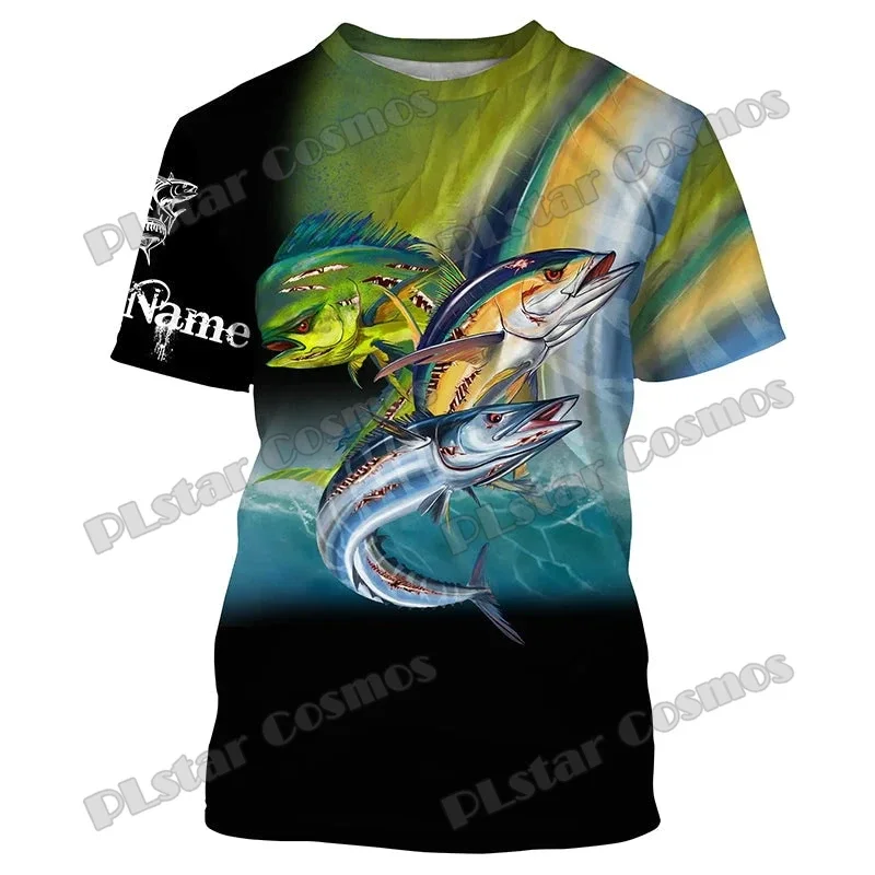 Mahi-Mahi, Wahoo, Tuna Fishing Customize Name 3D Printed Men's Fashion t shirt Summer Unisex Casual short sleeve T-shirt TX311