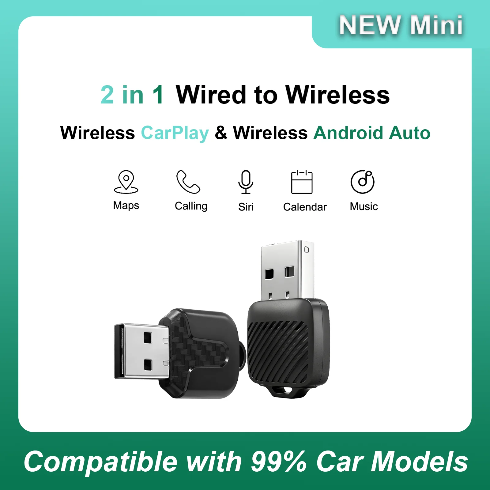 Ezonetronics 2in1 Wireless CarPlay Dongle Wireless Android Auto Adapter AI Smart Box Car Intelligent Systems For Car With Wired