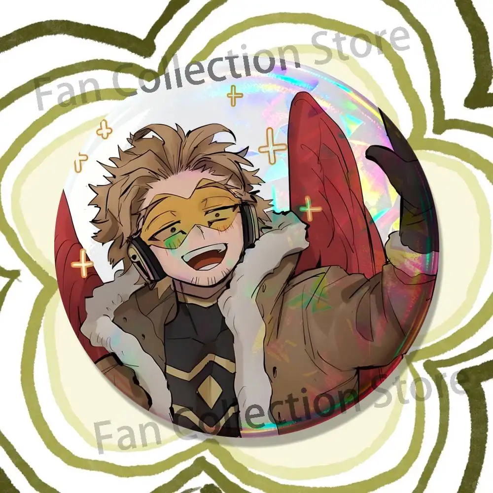 My H-Hero Anime Hawks Emaille-Pins, lustige Cartoon-Figuren, Abzeichen, Modeschmuck, Accessoires, runde Snap-in-Brosche für den Rucksack – Detail 14