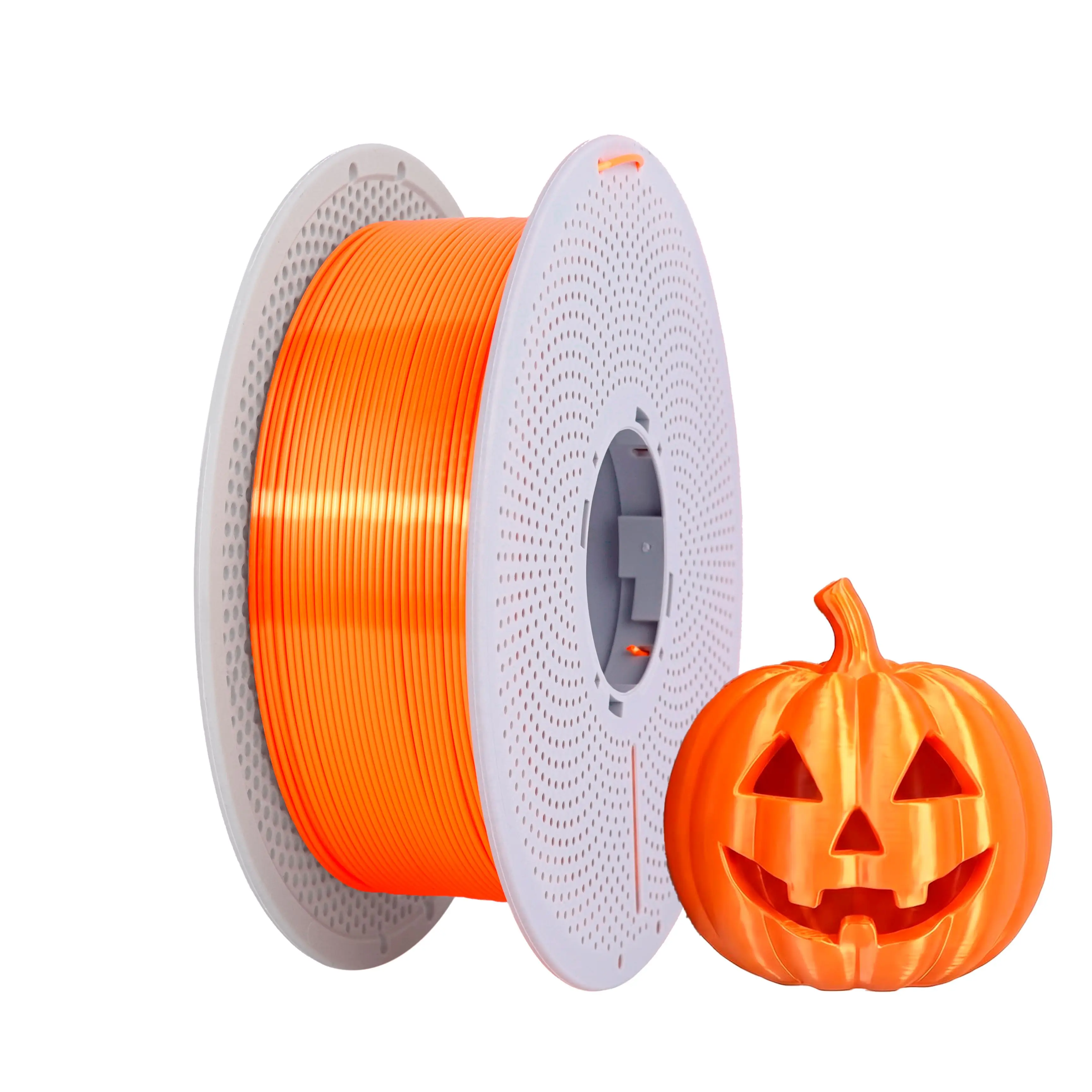 

Silk PLA+ 1KG Orange Filament 1.75mm, Chrome Like Gloss Finish, smooth Silk Texture, Upgraded Formula for Stable Printing, 1kg(