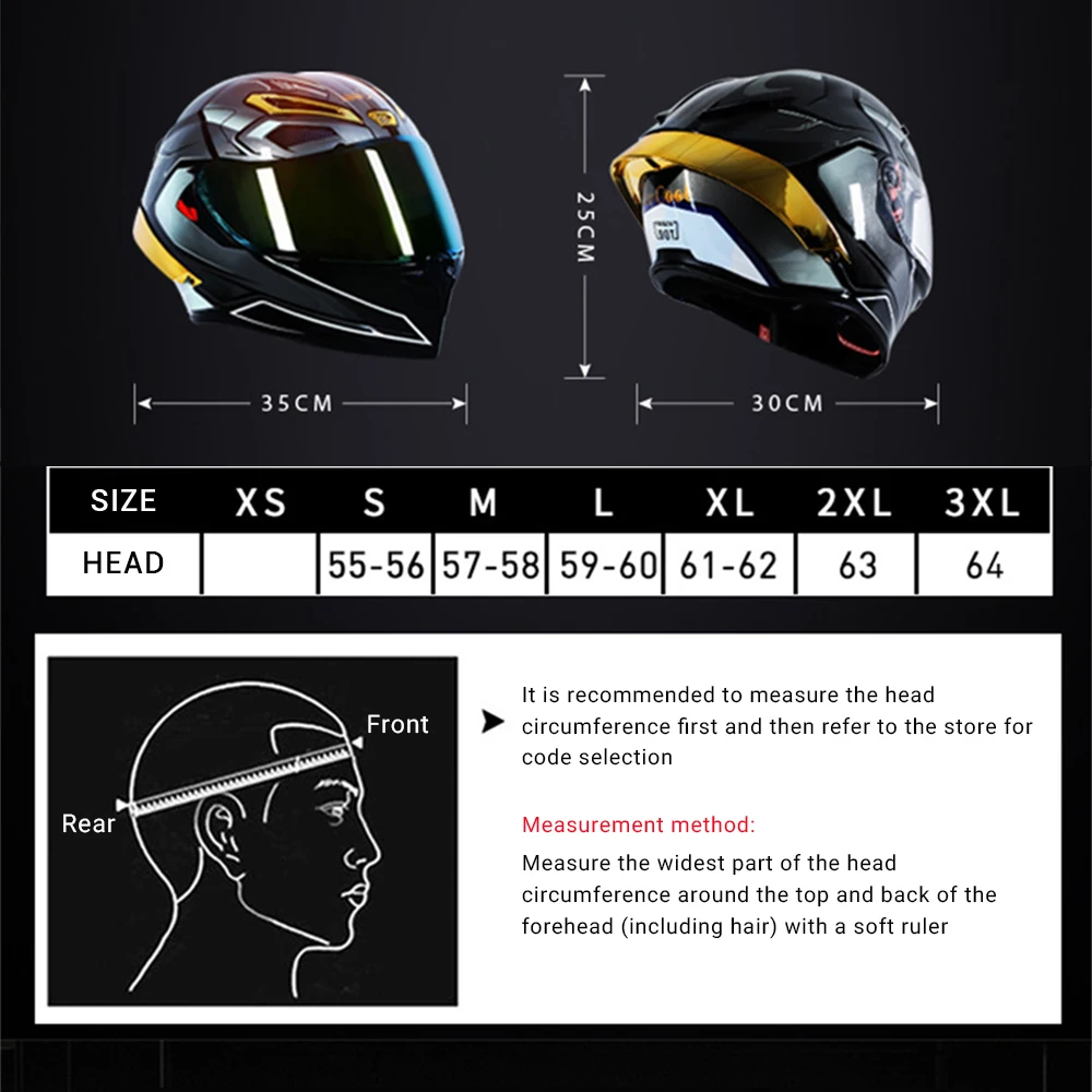 DOT Approved Motorcycle Helmet Capacete De Moto Helmet Double Lens Full Face Helmet 6 Colors Visors Size S-XXL Casco Moto