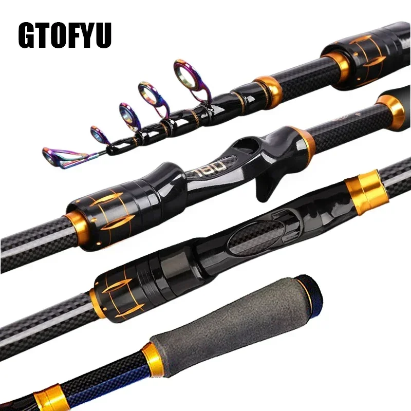 

Portable Retractable Rod, Carbon Upturned Fishing , Handle Straight HandleTwoWheel Base Multi-water Area Applicable Transport