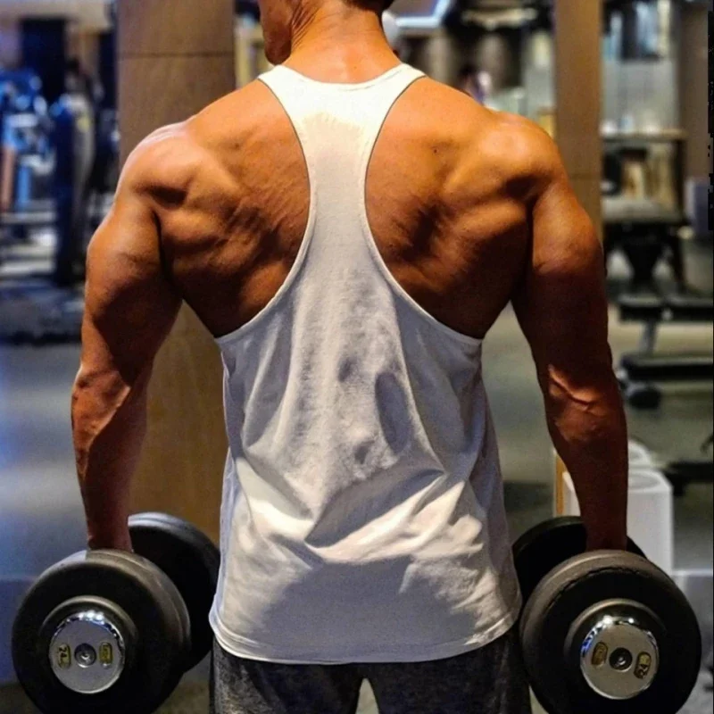 Gym Men's Stringer Workout Vest, Racerback Slim-Narrow Strap Look, Moisture-Wicking Material for Serious Gym Workouts