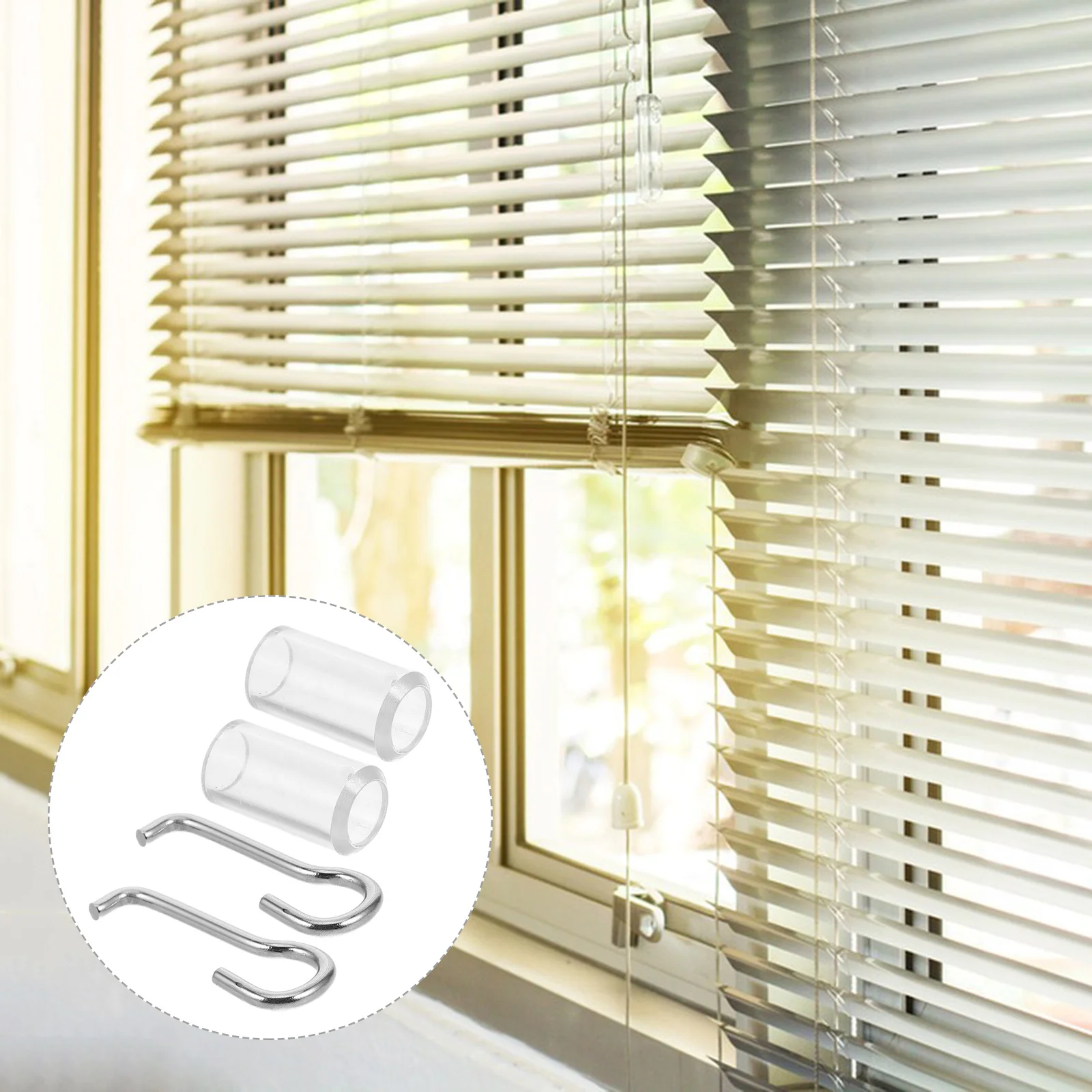 

1Set Blind Hook Replacement Stable Plastic Wand Wire Sleeve Collar Horizontal Mini Blind Repair Parts Window Curtain Tilt