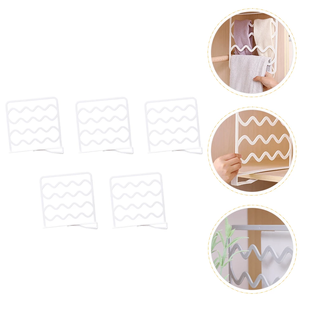 

5pcs White Reusable Plastic Shelf Dividers Storage Separators For Closet Cupboard Shelving Wardrobe Plastic Clothes Dividers