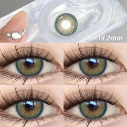 KSSEYE 2PCS Color Contact Lenses for Eyes With Myopia Natural Green Lens Brown Pupils Beauty Cosmetic Fast Shipping Colored Lens