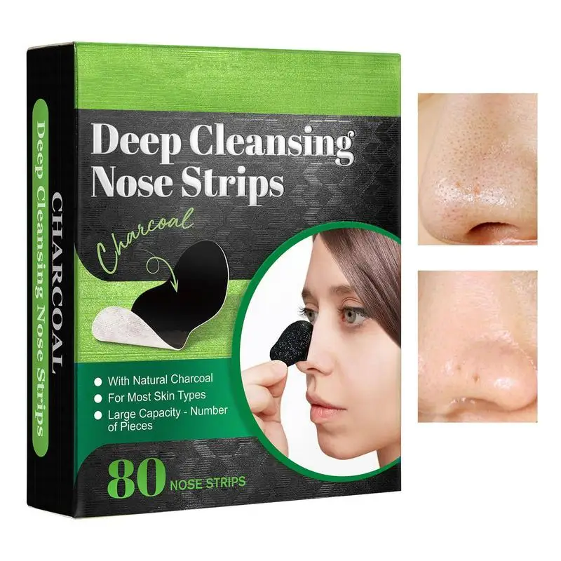 

Blackhead Strips Deep Cleansing Charcoal Blackhead Remover 80PCS Charcoal Strips Blackhead Pore Strips Blackhead Remove For Nose