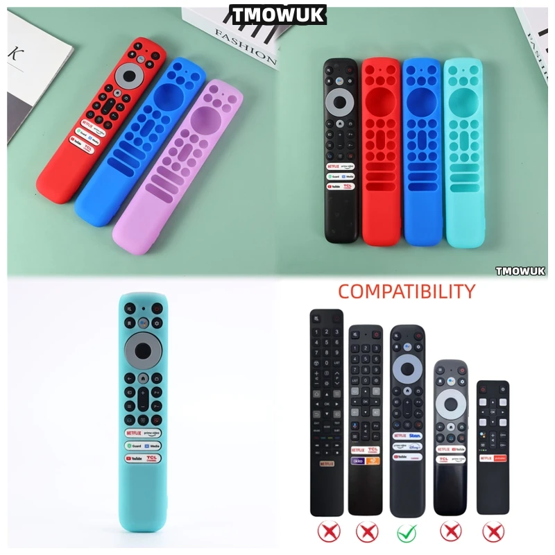 

For TCL RC902V FMR1 TV Remote Control Silicone Protective Cover Case Shockproof Anti-drop Anti-scratch