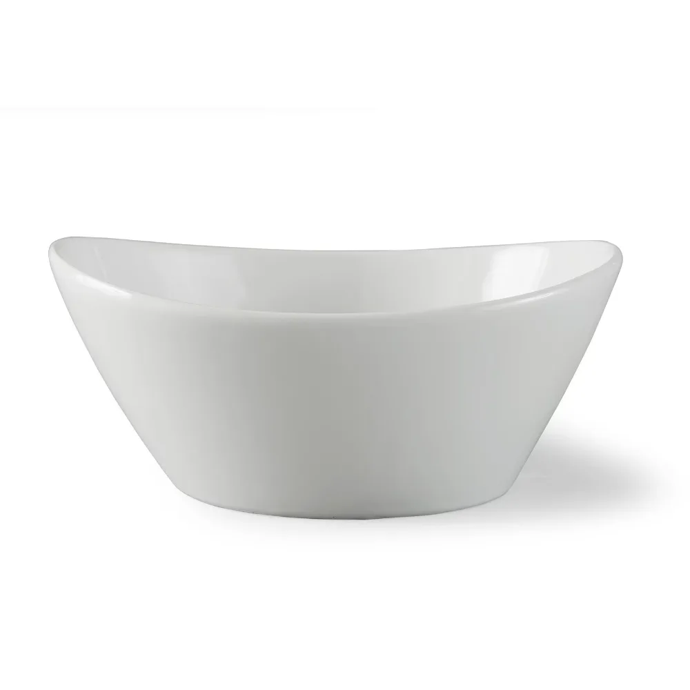Wave Pattern Porcelain Cereal Bowl Set of 4, Large Soup and Pasta Bowls with Curved Fluted Rim, Microwave and Dishwasher Safe Decorative Serving Bowls for Kitchen, Dining, Family Meals, and Entertaining, Elegant