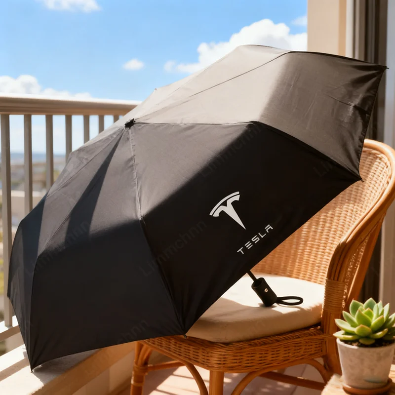

Car Logo Umbrella Outdoor Sunshade UV Protection Umbrella For Tesla Model 3 Model S Model X Model Y Roadster SpaceX Car Sticker