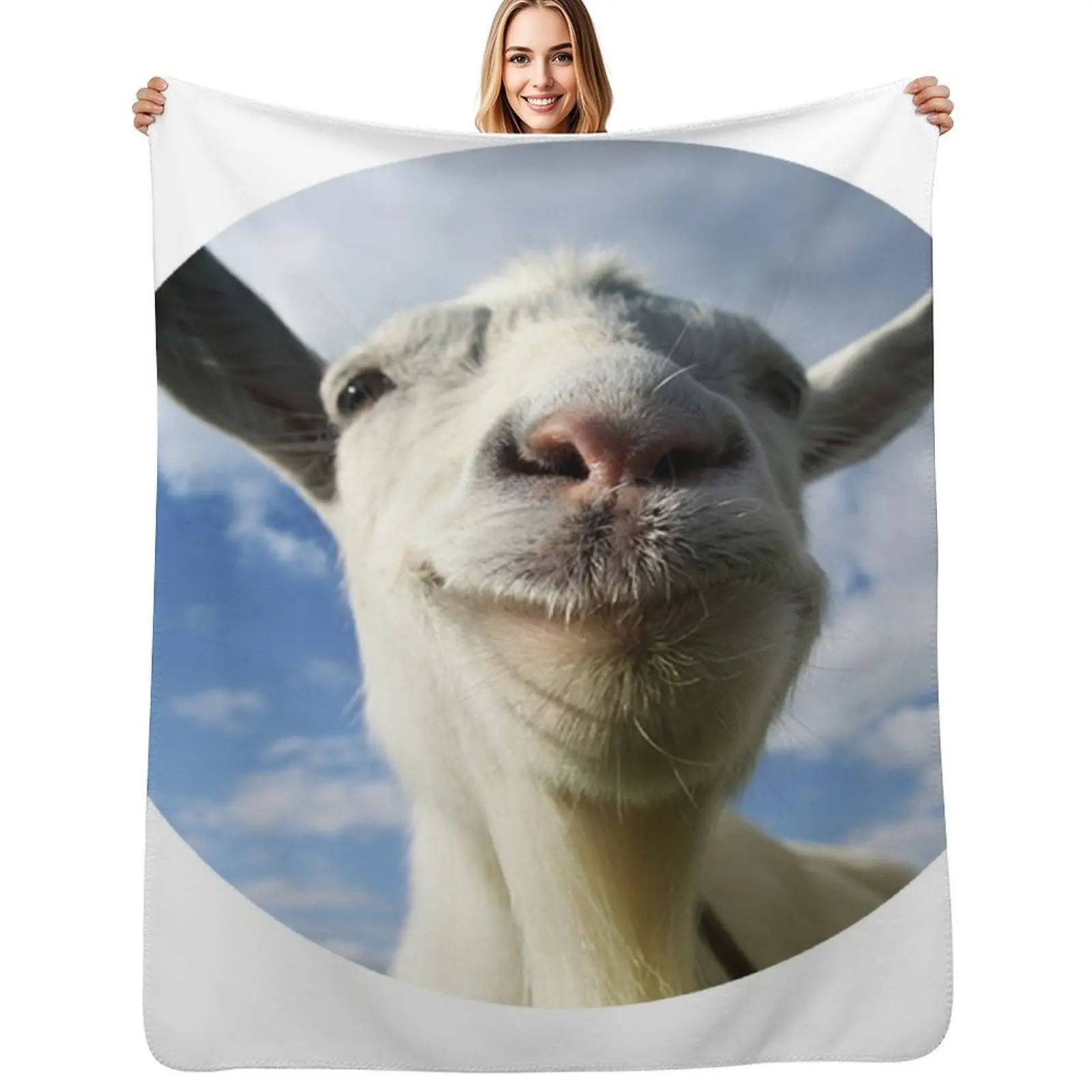 

Goat Simulator Throw Blanket Hairy Single Decorative Sofas Hairys Blankets