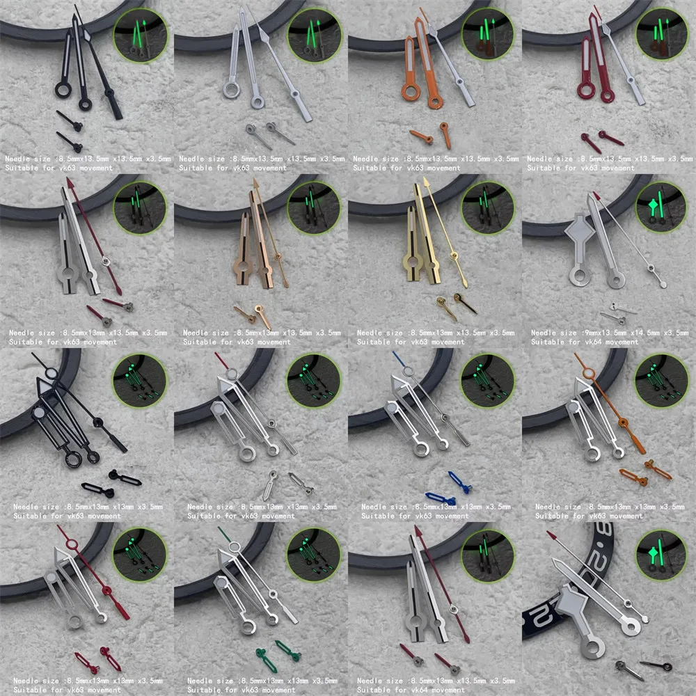 Watch needle for quartz VK64 movement Watch hands snowflake seahorse Diton 5-pin modified accessories