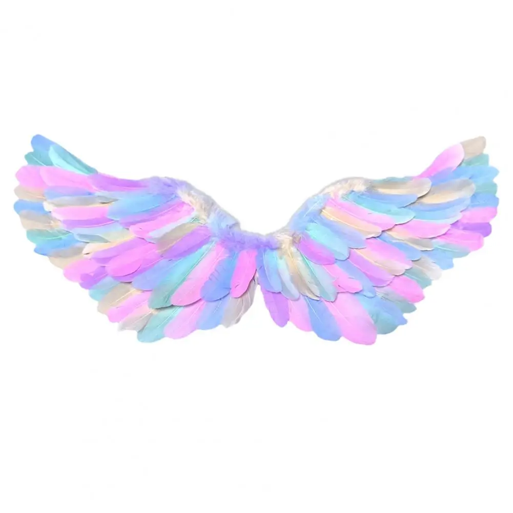 Comfortable for Masquerade Colorful Angel Feather for Kids Halloween Costume Accessory with Elastic Strap Cosplay for Halloween