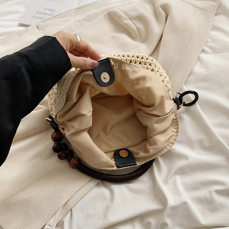 

Women's Mesh Woven Large Capacity Shoulder Bag Beach Summer Travel Vacation Adjustable Strap Hobo Bag Women Handbag New Fashion