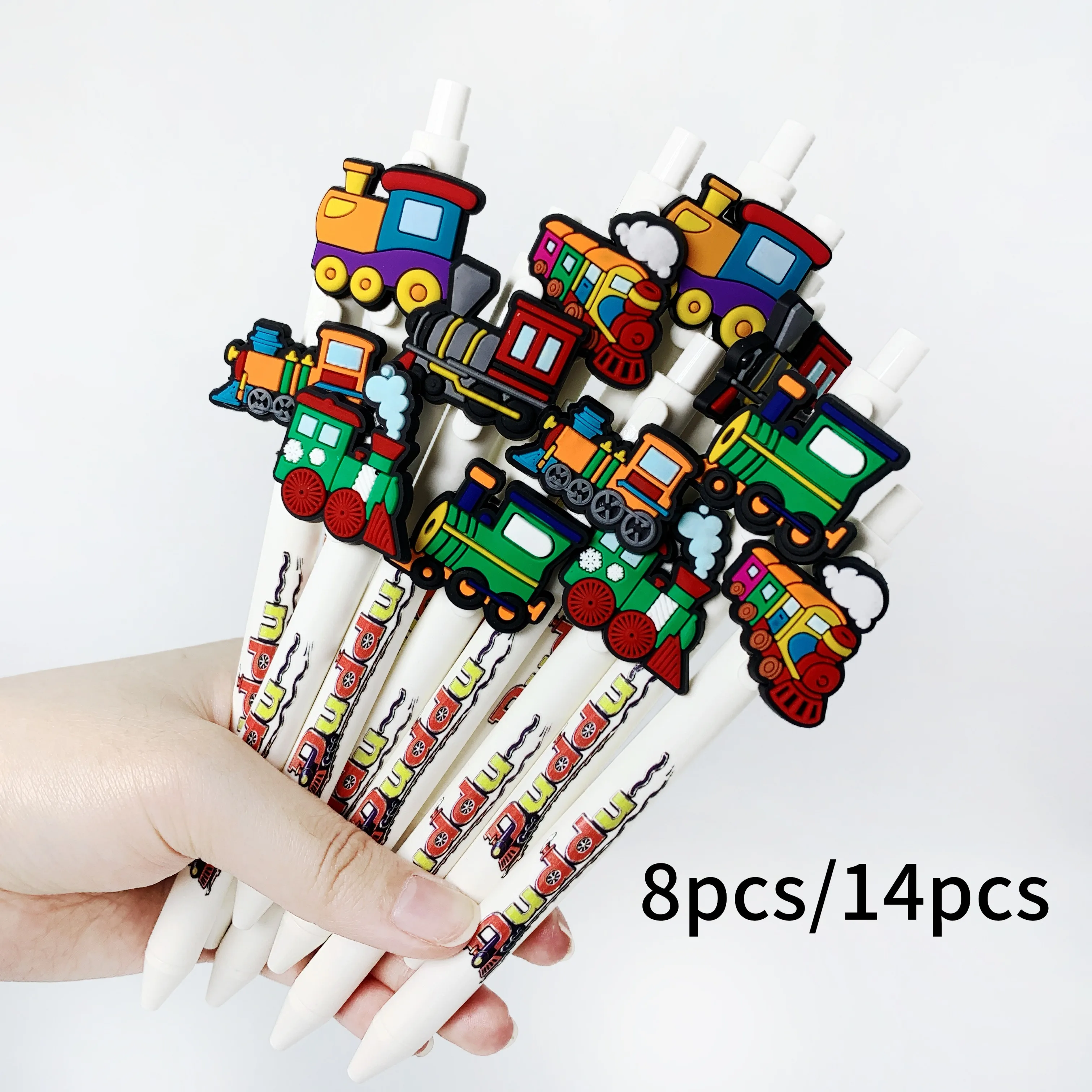 

8pcs/14pcs Creative Train-shaped Ballpoint Pens, Student Stationery & Gift Ball Pens