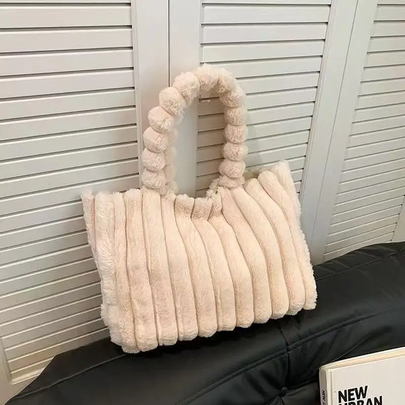 

Plush Tote Bags for Woman Shoulder Bag Fashionable Versatile Shopping Bags Class Bag for Girl Designer Bags Bolsos Mujer Сумка