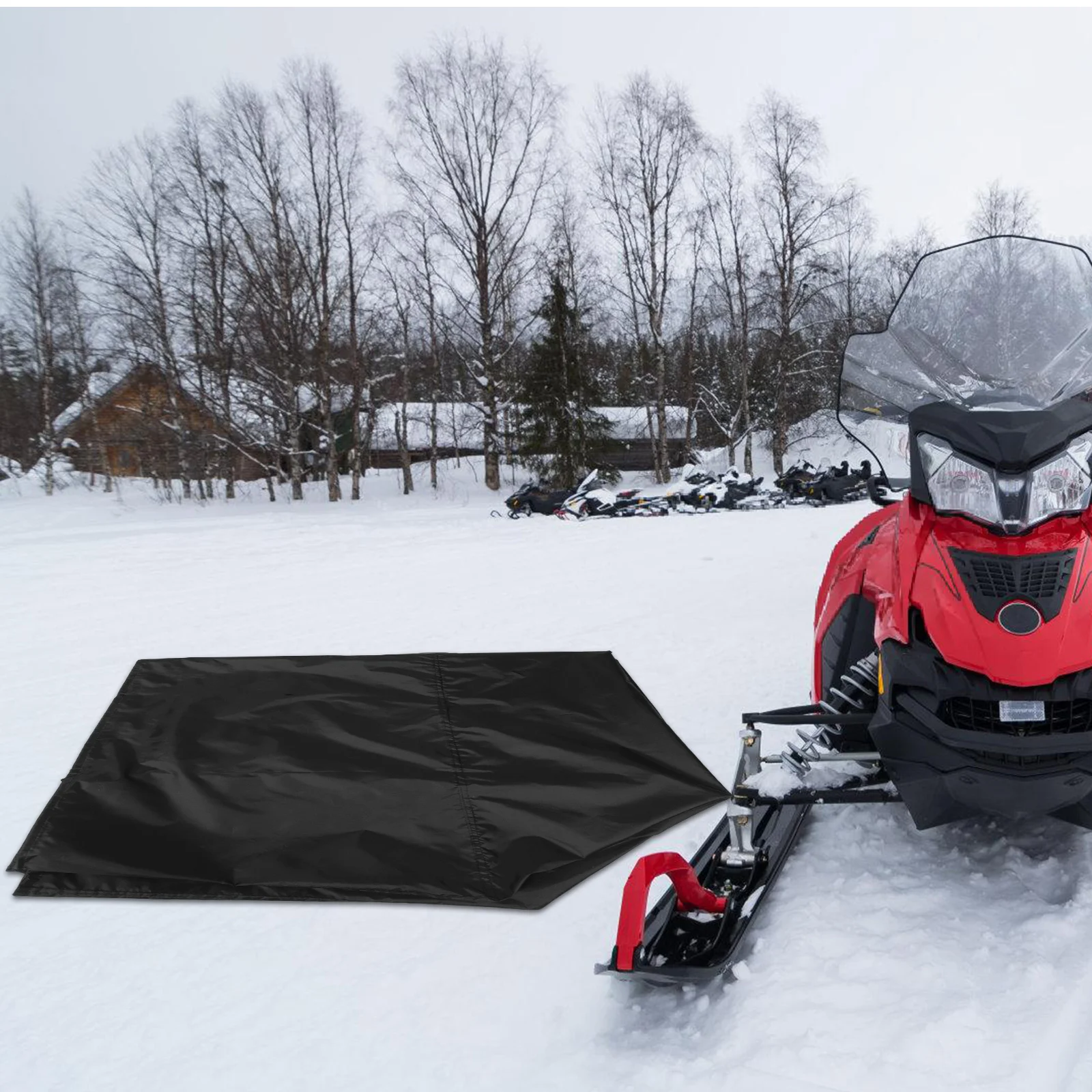 

Sled Cover Snowmobile Protection Durable Waterproof Winter Gear Storage Black Ski Portable Outdoor Shelter