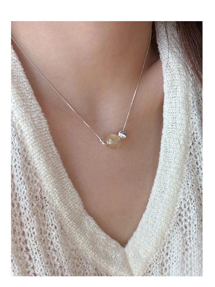Silberfarbene Halskette mit einzelnem runden künstlichen Imitationskristall-Anhänger für Damen und Herren, Box-Kette, zierlicher Choker, Schmuck, Geschenk – Detail 17