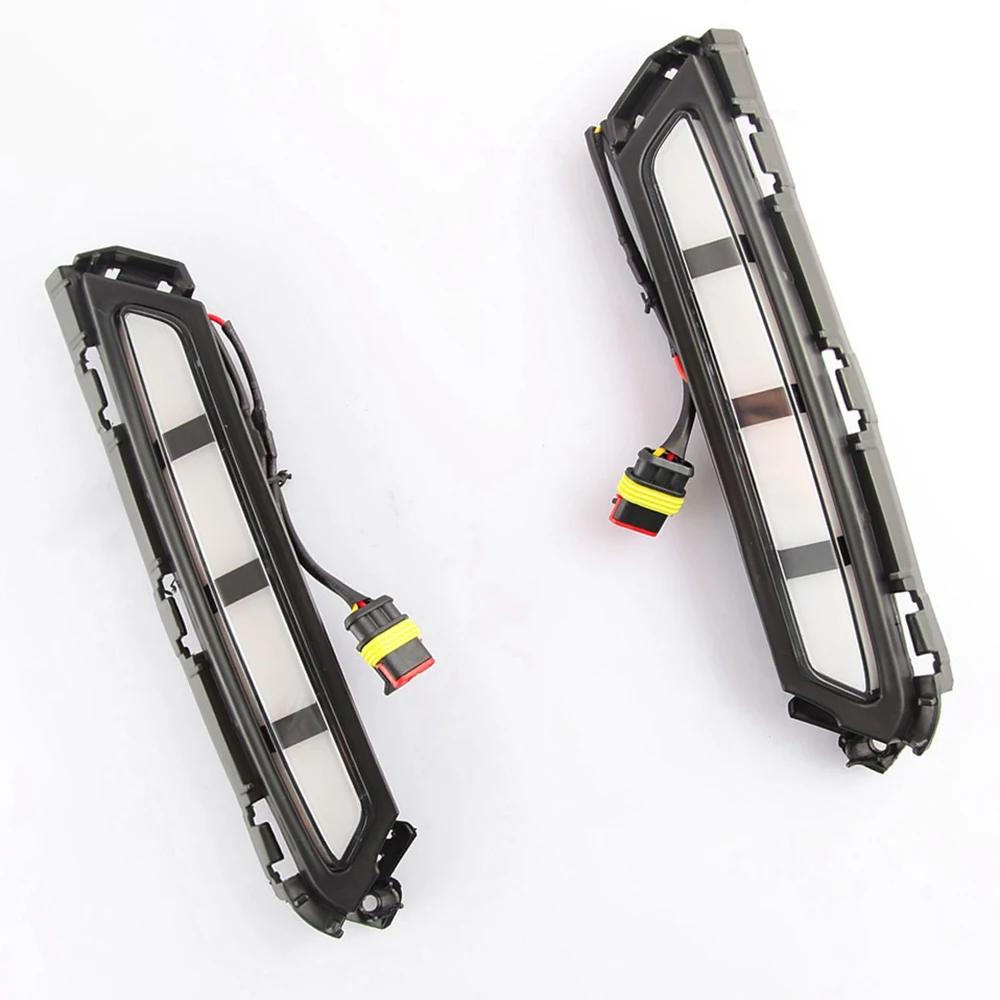 2Pcs Front Bumper LED Daytime Running Light Fog Lamp with Yellow Turn Signal Light DRL for Hyundai Elantra 2019 2020