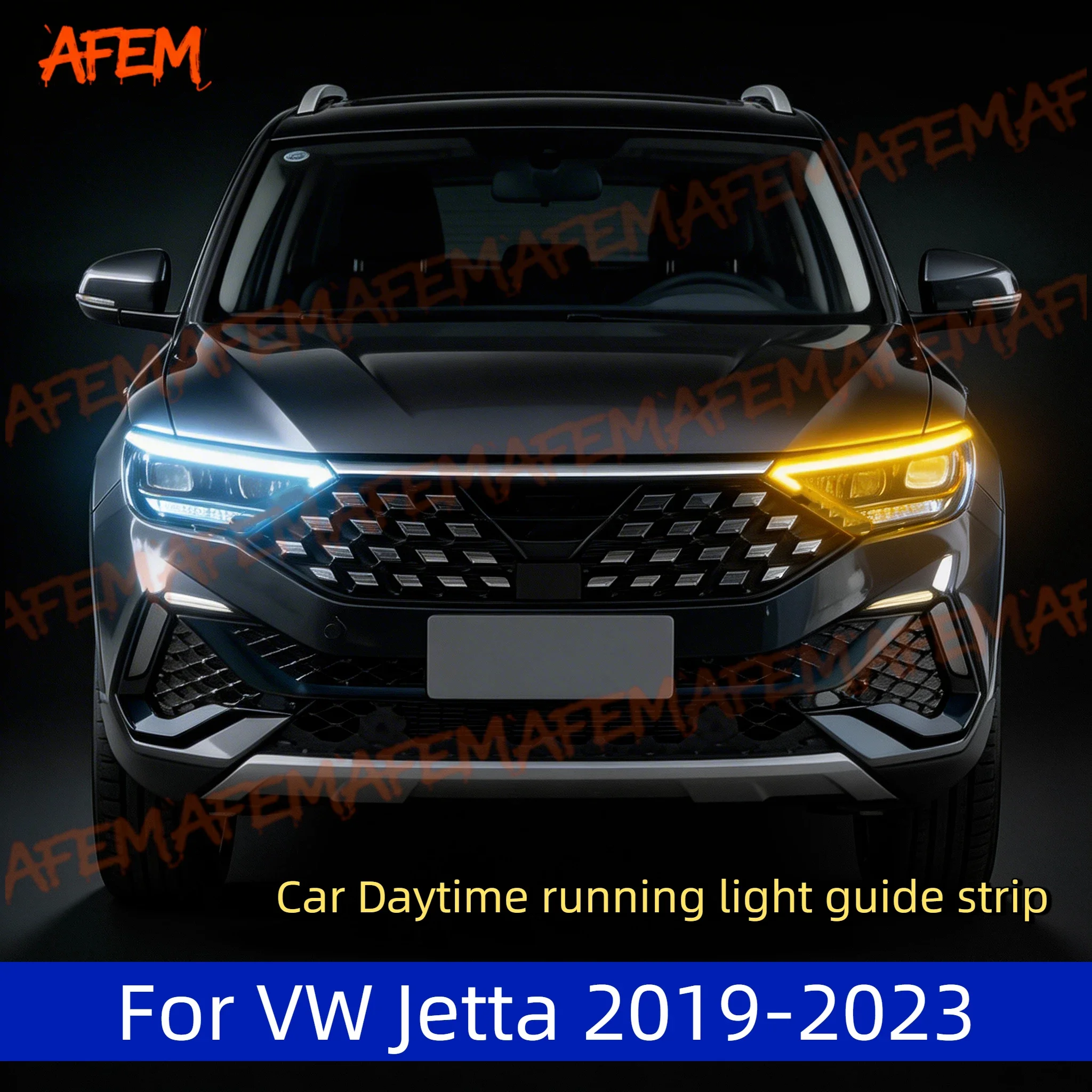 

Car DRL Daytime Running Light Start Scan Style Sequential Flowing Turn Signal Light Ultra-Thin 12V LED For VW Jetta 2019-2023