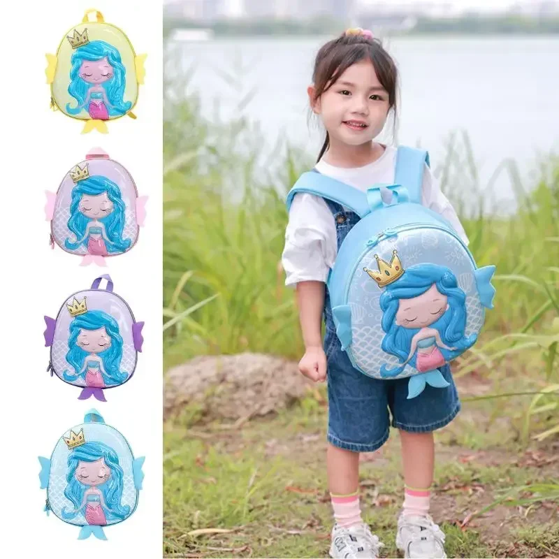 

Новая школьная сумка для детского сада, милая мультяшная русалка, 3D сумка для хранения покупок из ЭВА, подарок на день рождения для девочек, детский рюкзак