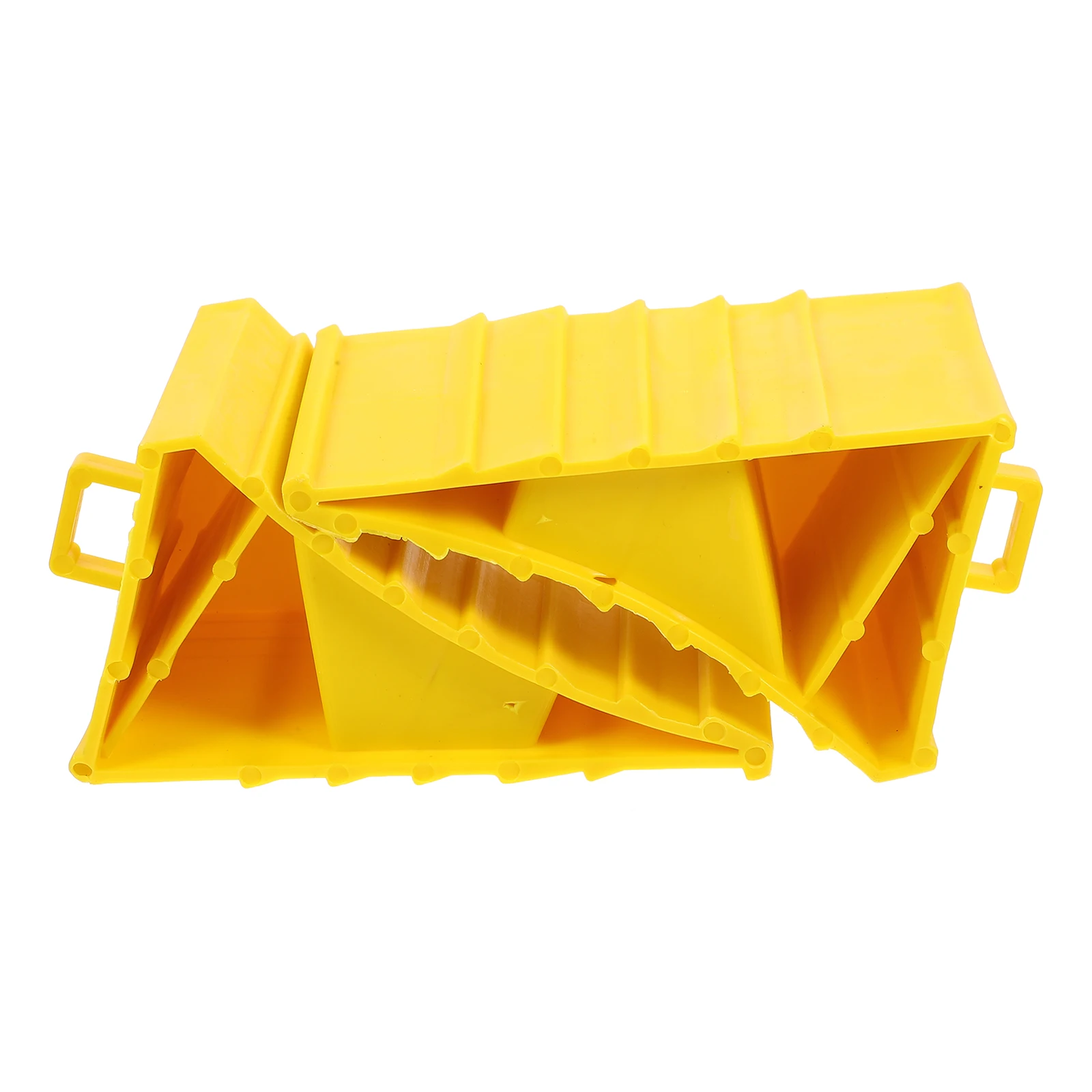 

2pcs Wheel Chocks Yellow Heavy Duty Tire Stabilizer for Caravan Camper RV Motorcycle Trailer Durable ABS Material Handle Easy