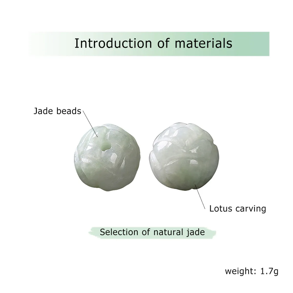 1Pcs Premium Natural Stone Lotus Beads Pre-Drilled for Jewelry Making DIY Craft Beading Accessories Dress Hair Hat Decoration