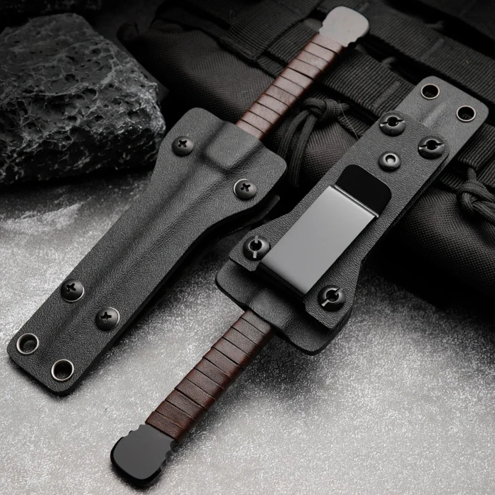 Multipurpose 80CRV2 Steel Knife with Ice Cone - Ideal Outdoor Tool for Cross-Country Adventures
