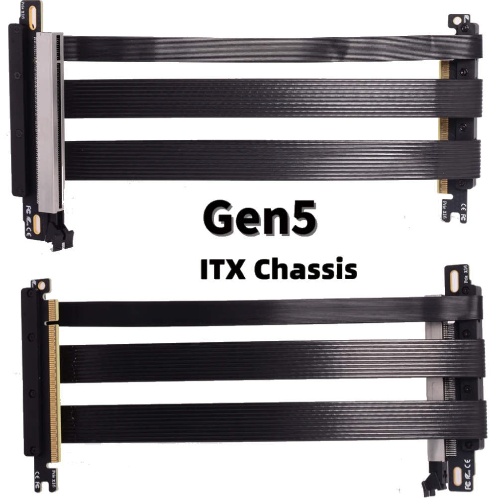 

Двойной обратный кабель GEN5 PCI Express 5.0 Riser X16, графическая видеокарта, графический процессор ITX A4, мини-ПК, шасси Pcie5.0, удлинительный кабель Riser