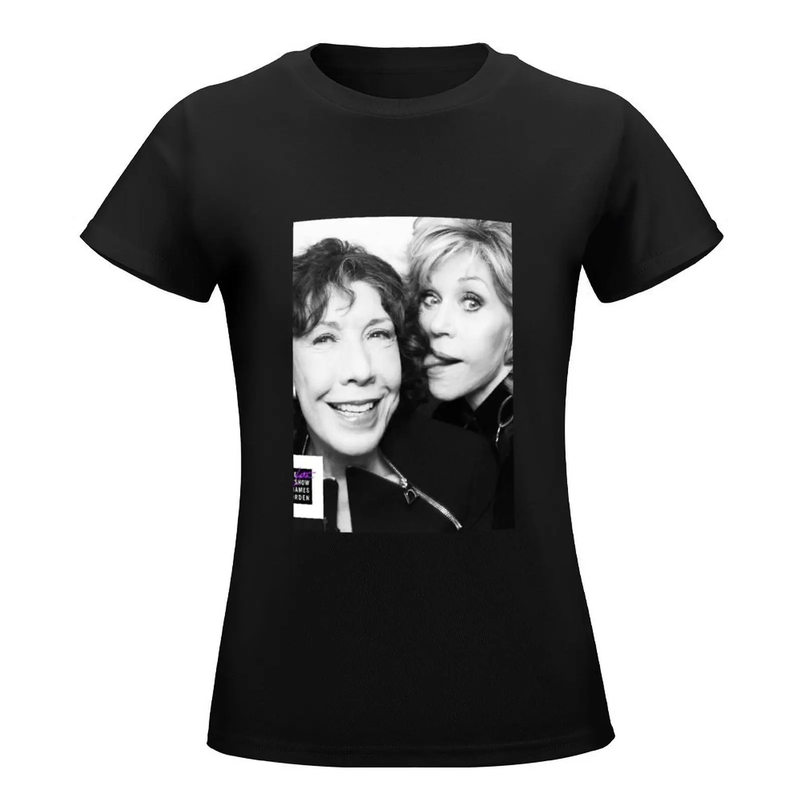 Jane Fonda and Lily Tomlin T-Shirt Short sleeve tee Blouse graphics t-shirt dress for Women sexy