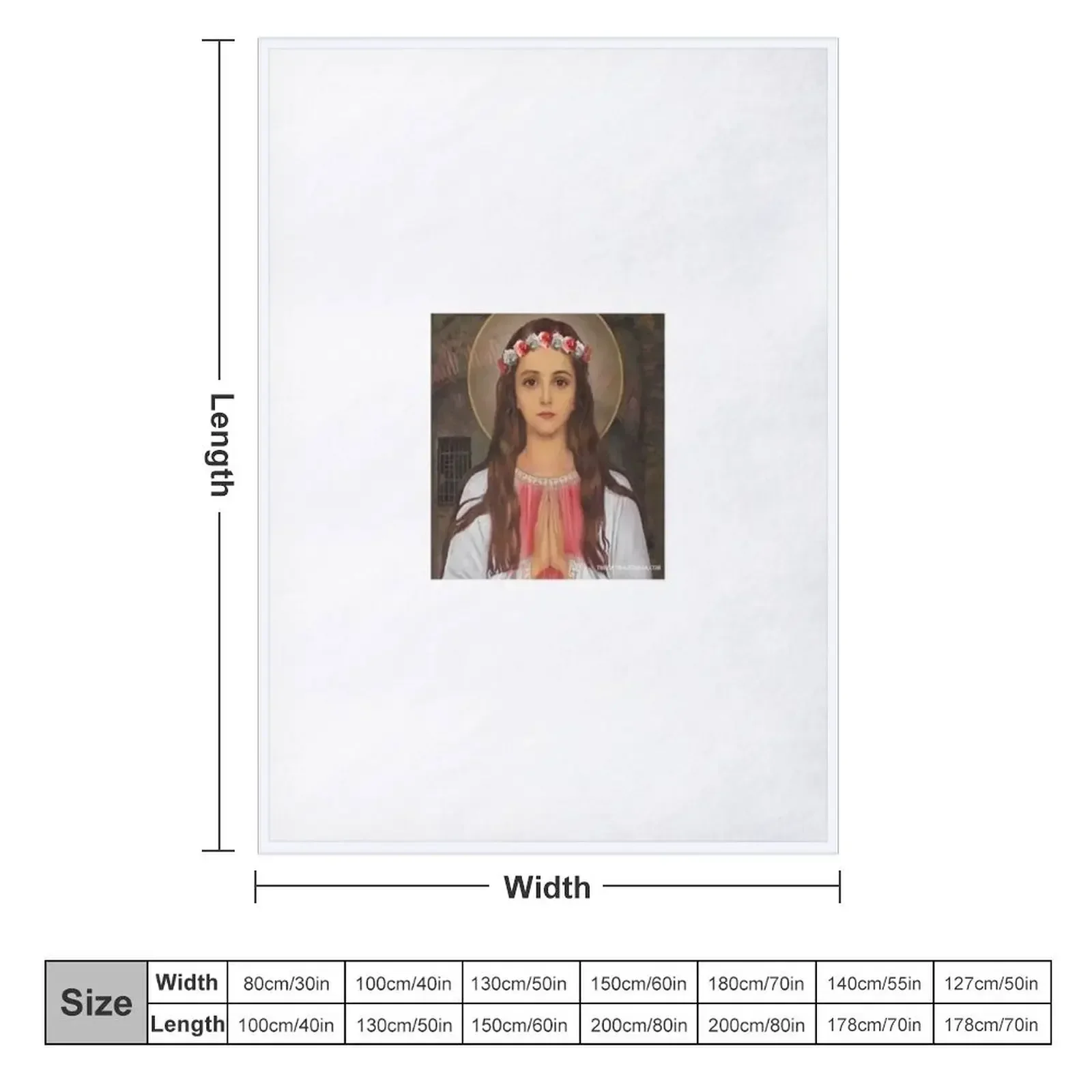 Saint Philomena Throw Blanket blankets ands Polar valentine gift ideas Blankets