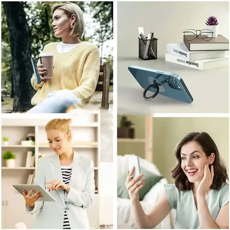 360 °   Suporte giratório do anel do telefone brilhante do diamante - suporte transparente do aperto do dedo para todos os smartphones 2025