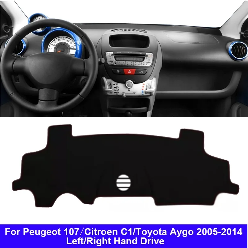 

For Peugeot 107 Citroen C1 Toyota Aygo 2005 - 2014 Car Auto Inner Dashboard Cover Center Console Protector Carpet Dashmat 2013