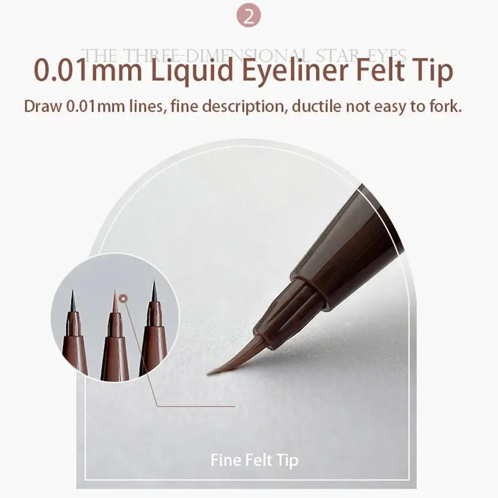 Eyeliner liquide imperméable à l'eau, double tête, pleine taille, maquillage pour touristes, crayon pour les yeux terminé