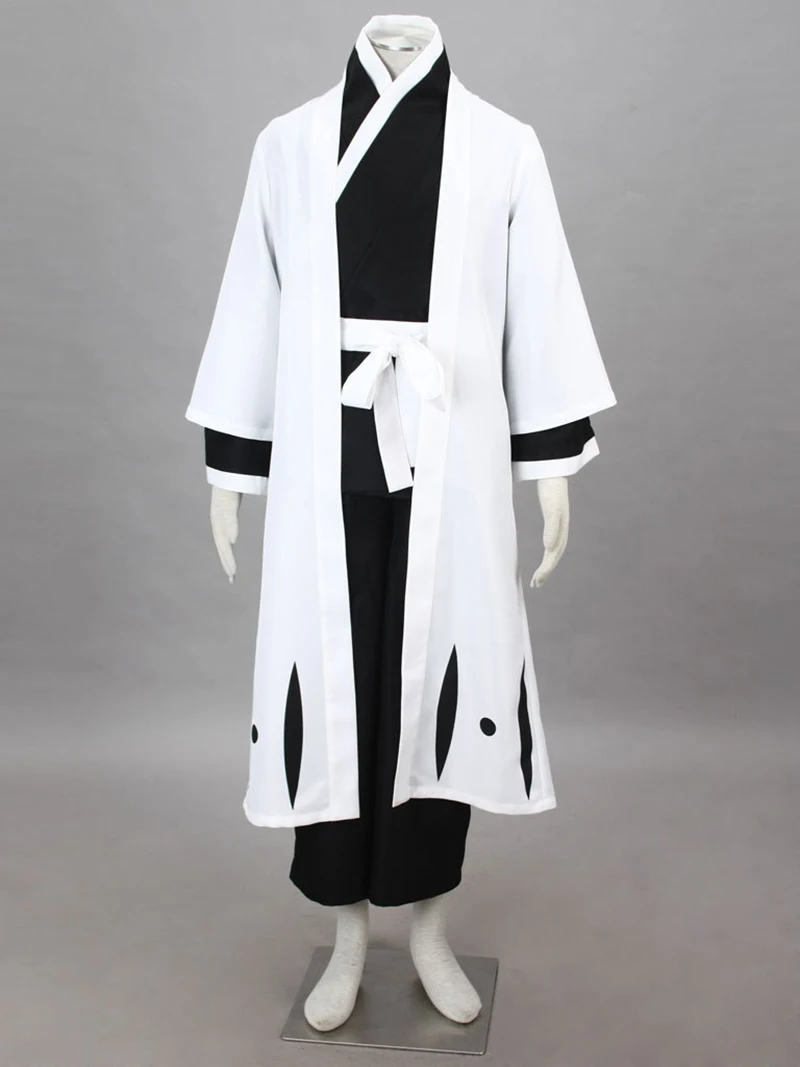 

Anime Bleach Gotei 13 The 13th Division Captain Ukitake Juushirou Cosplay Costumes Black Kimono Halloween Carnival Party Suit