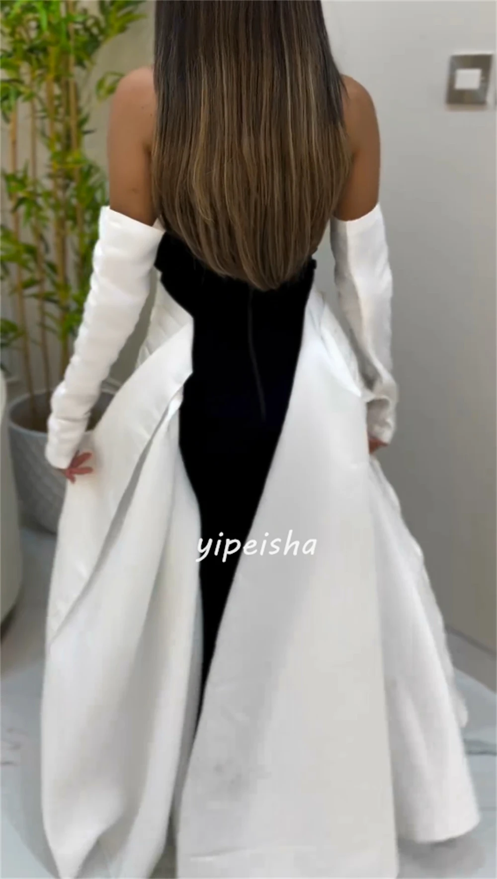 Jersey Sequined Ruched Formal Evening A-line V-neck Bespoke Occasion Gown Long Dresses