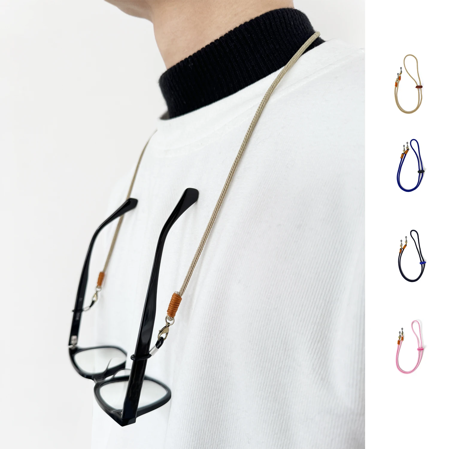 1 Piece of Hand-Woven High-End Glasses Strap, Adjustable, Anti-Lost, Anti-Slip, Neck-Hanging Glasses Strap