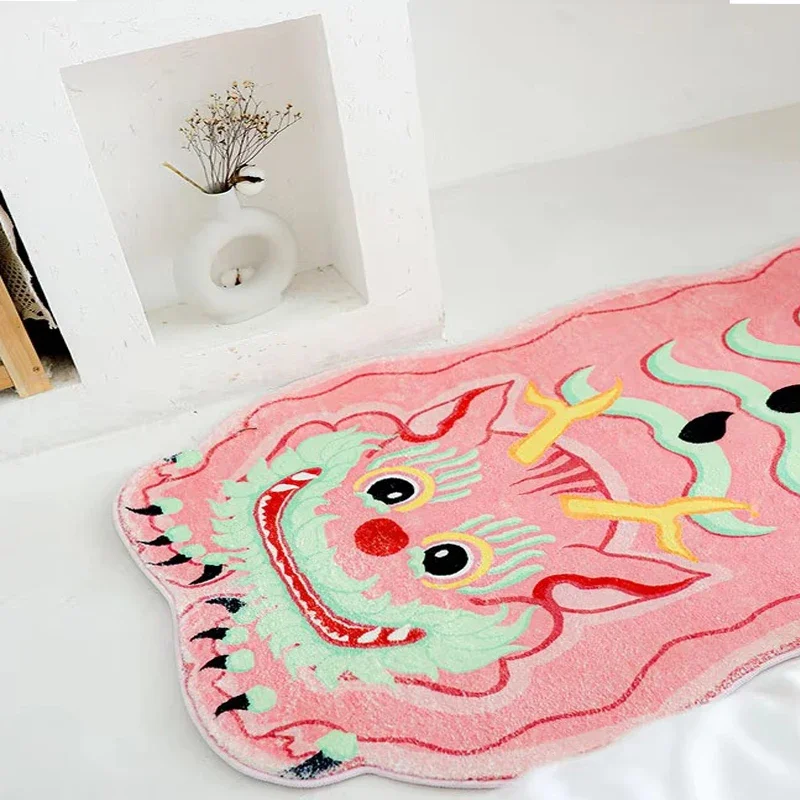 Art Cute Pink Comfortable Living Room Carpet Cartoon Dragon Design Soft Bedroom Rug Home Decoration Aesthetic Girl Rooms Carpets