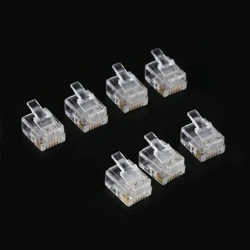 573A 100pcs RJ12 6P6C Modular Cable for Head Telephone Connectors Crystal Plugs