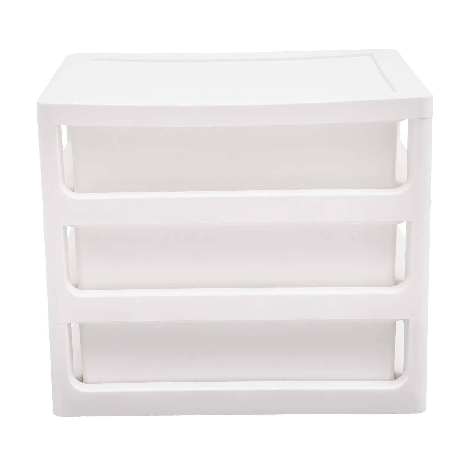 White Desktop Storage Box With Drawer Tabletop Mount Rectangular For Home Office  3-layer Jewelry Box Desk Organizer