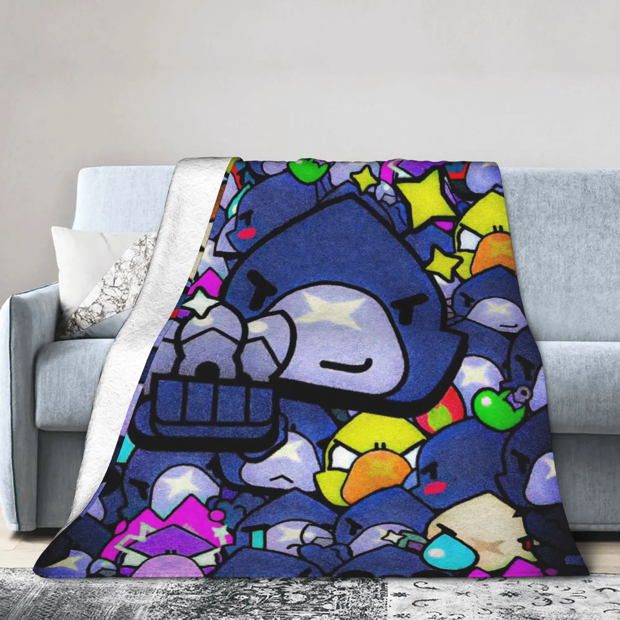 Sandy Leon Spike Game Blankets Fleece Autumn/Winter  Breathable Super Soft Throw Blanket for Sofa Couch Quilt