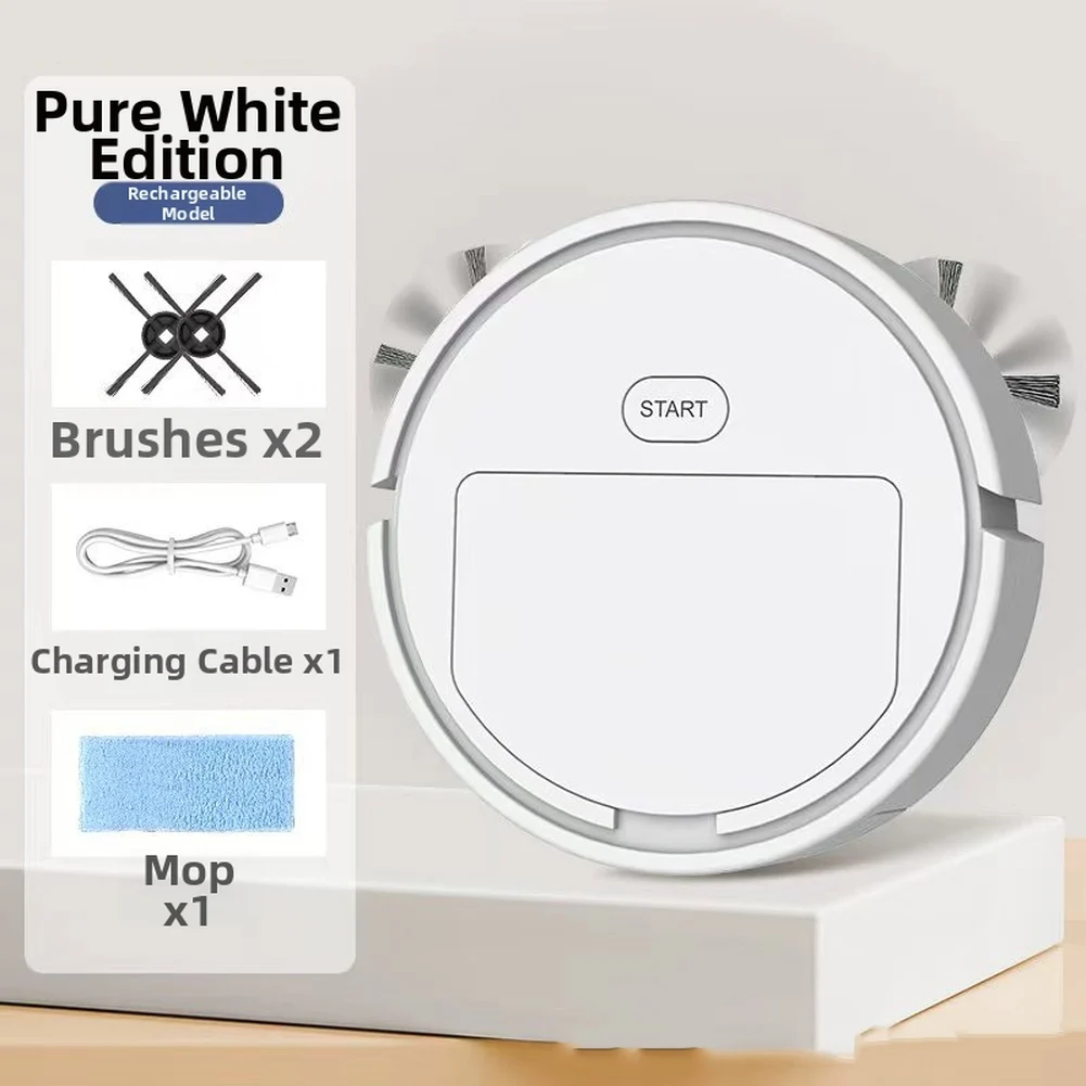 Mini/Robot Vacuum Cleaner With Mop, Powerful Suction Smart Sweeper For Pet Hair, Quiet Auto Obstacle Avoidance For Hard Floor, 6