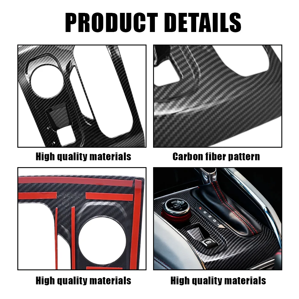 ألياف الكربون وحدة التحكم والعتاد التحول لوحة الكسوة ​   غطاء لسيارة شيفروليه كولورادو 2023 2024 2025 لجي إم سي كانيون 4WD