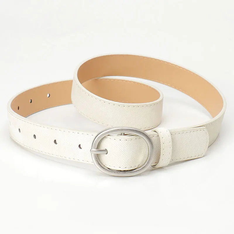 New Ladies Personality Imitation Denim Leather Belt Leisure Simple Jeans Decorative Pin Buckle Belt Female