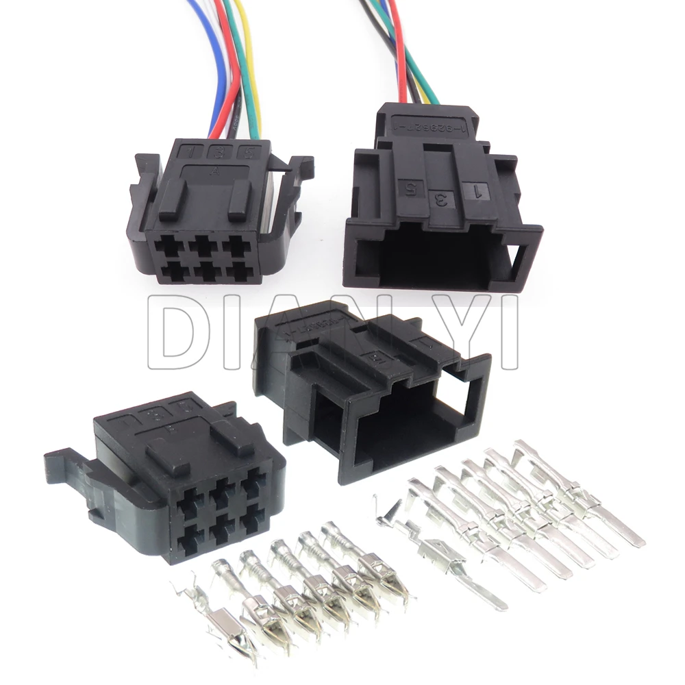 1 Set 6 Way Auto Wiring Terminal  Socket AC Assembly For VW Electric Car Seat Switch 1-929627-1 1-929621-1 191972733