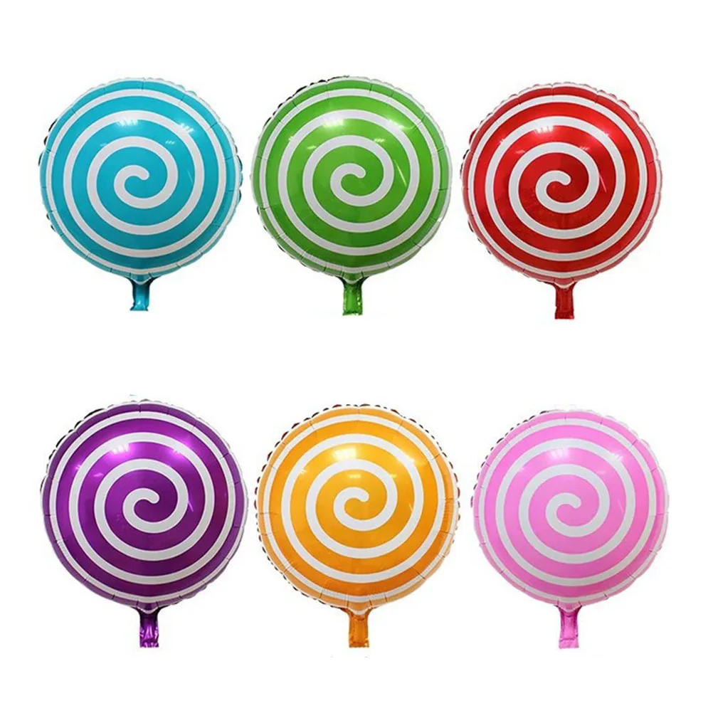 

6pcs 18 Inches Lollipop Balloon Aluminum Foil Table Balloon Multicolor Party Decor For Birthday Wedding Celebration (Blue Green