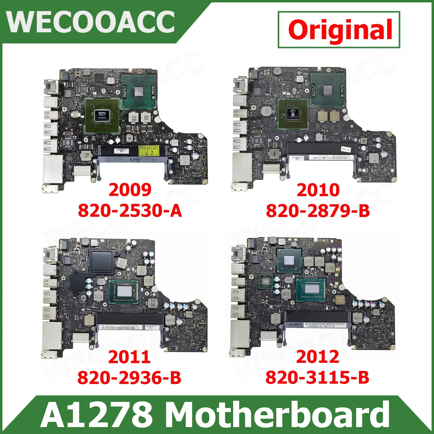 A1278 Motherboard 820-2530-A 820-2879-B 820-2936-B 820-3115-B For Macbook Pro 13